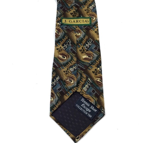 Jerry J Garcia Grateful Dead Tennis Shoe Escape Silk Tie 🎾 👟 Collection #10 - Picture 4 of 8